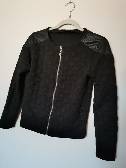 Katana narzutka kurtka lekka czarna materiałowa 36 38 S M vintage boho
