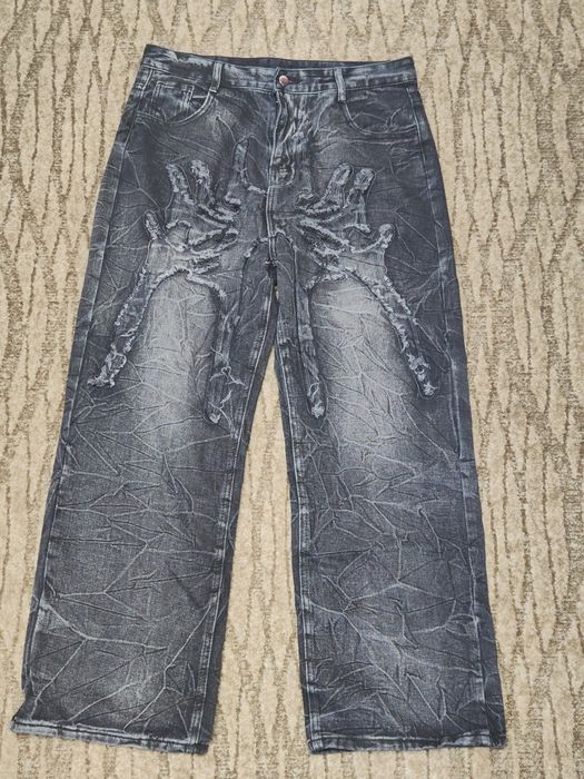 Jeansy Czarne Emo Goth Opium L