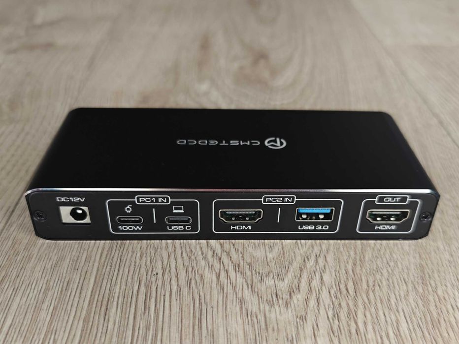 Przełącznik KVM 2 PC USB 3.0 HDMI z Power Delivery 100 W Switch USB-C