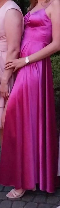Sukienka wesele satyna fuksja