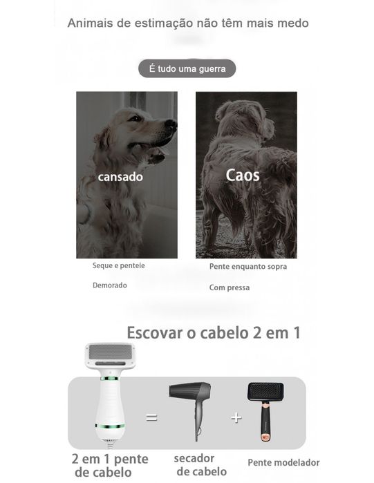 Secador e Escova para Animais QA-T622