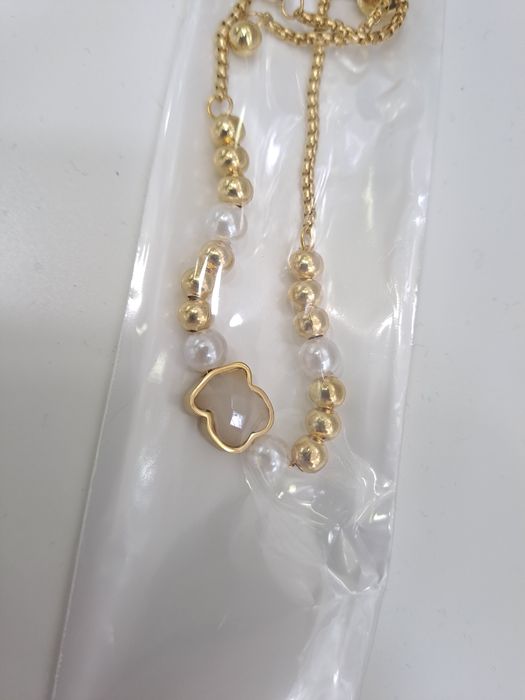 Bransoletka z misiem i kuleczkami regulowana