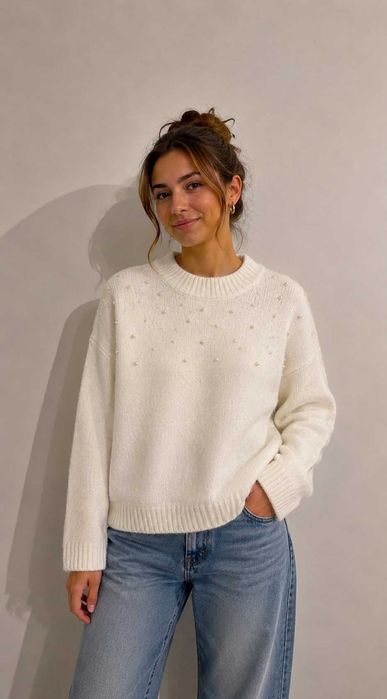 Sweter z perełkami