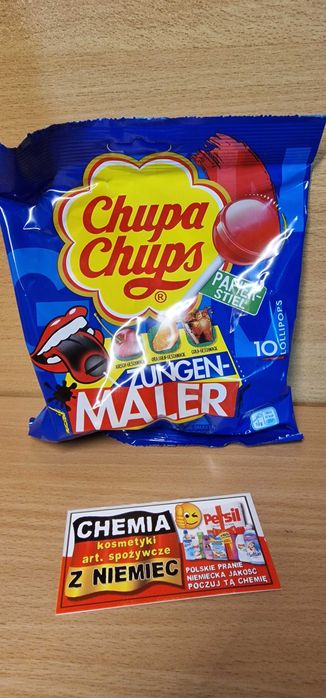 Niemieckie Lizaki Chupa Chups 10 Lizaków Niebieskie