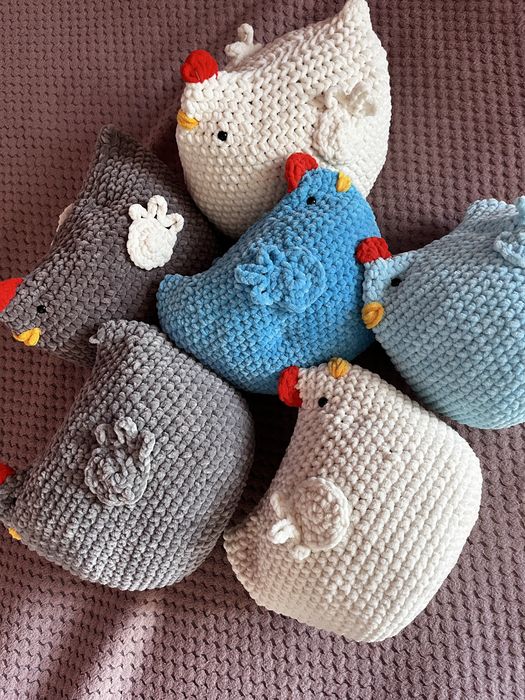 Pluszowe duże HandMade kurki kury misie