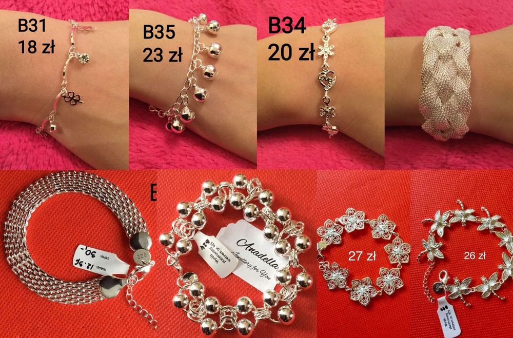 Bransoletka platerowana srebrem próby 925