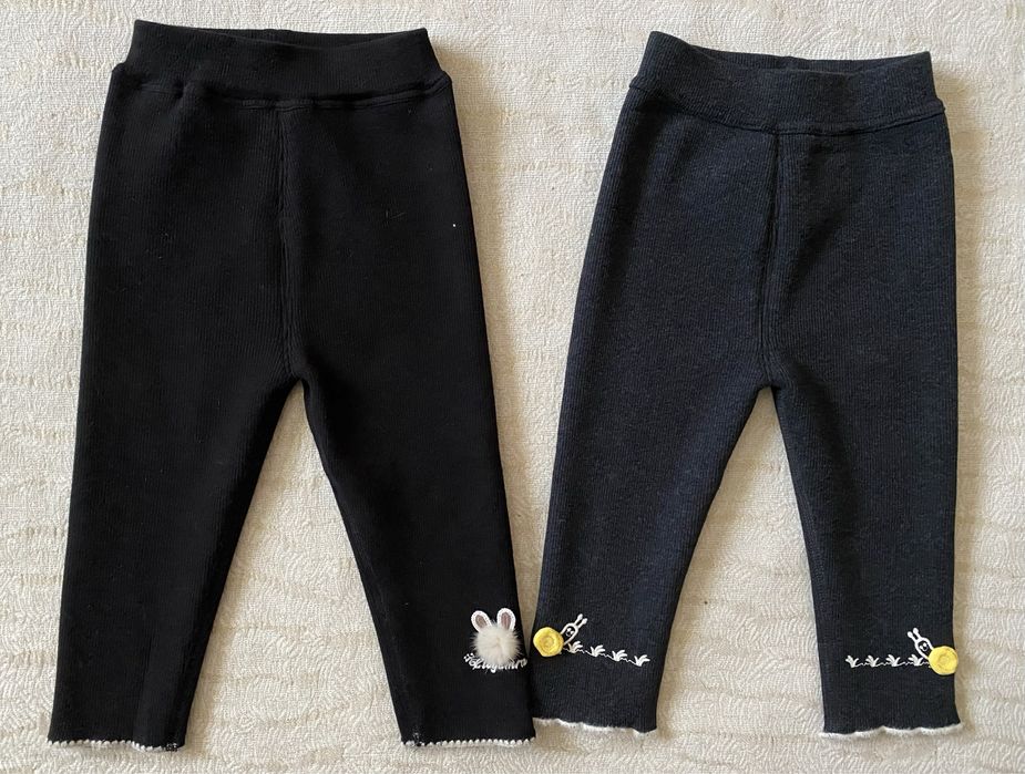 Дитячі теплі зимові  лосини на/для дівчинку рубчик на велюрі 92-116
