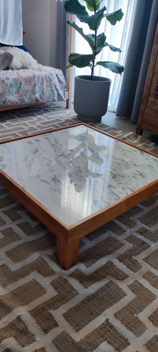 Mesa madeira e mármore