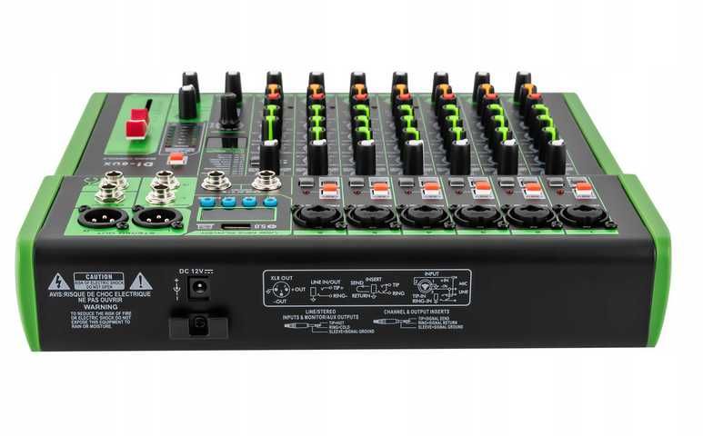 DEBRA Profesjonalny mikser 8-KANAŁOWY DI-8UX, 99 DSP USB MP3 48V OPIS!