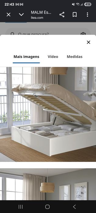 Cama + mesas cabeceira MALM