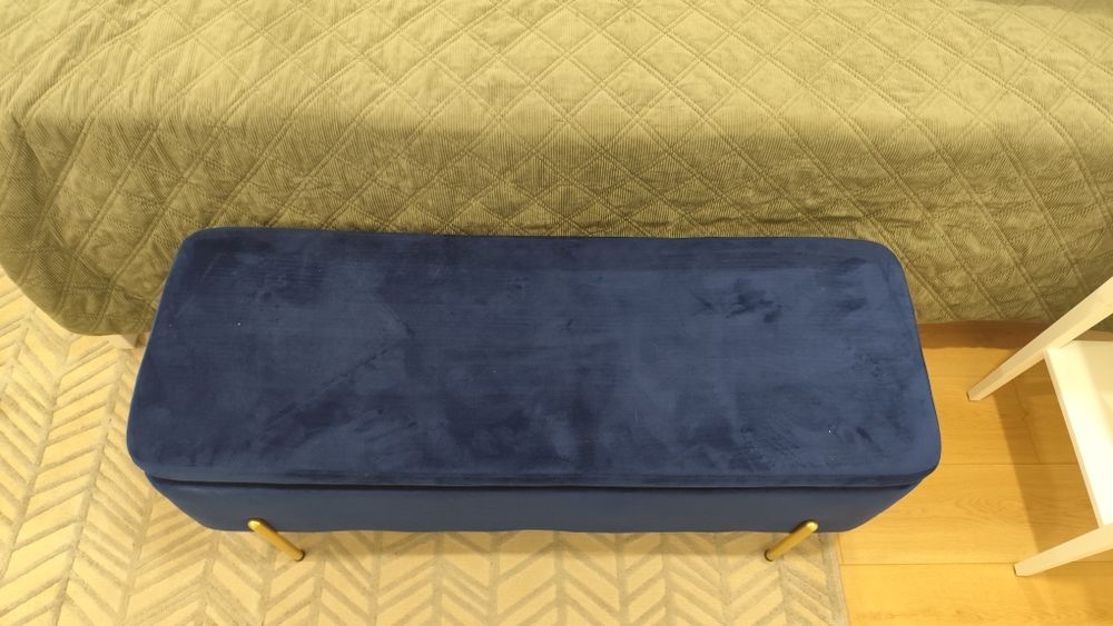 Banqueta/ baú/ Banco azul