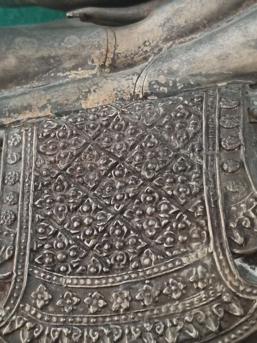 Sztuka etniczna Azja/Tajlandia Budda odlew w brązie