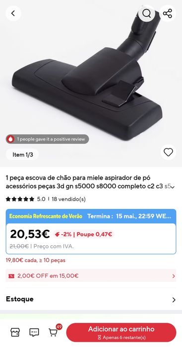 Escova aspirador miele