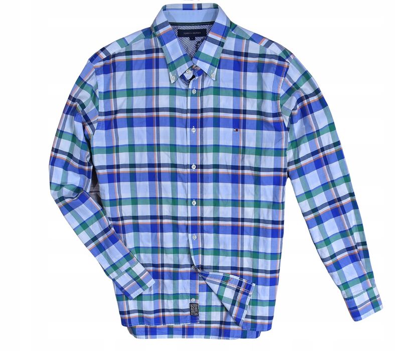 Tommy Hilfiger Męska Koszula W Kratkę Casual / L