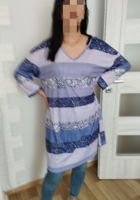 Sukienka damska tunika długi rękaw MIDI 2XL