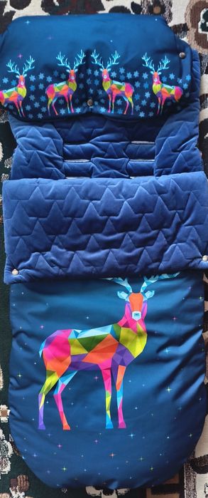 Зимний конверт в коляску + чохол рукавичка