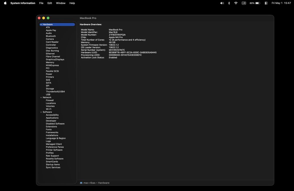 MacBook Pro 14” M4 Pro (48GB 1TB) - layout US ansi