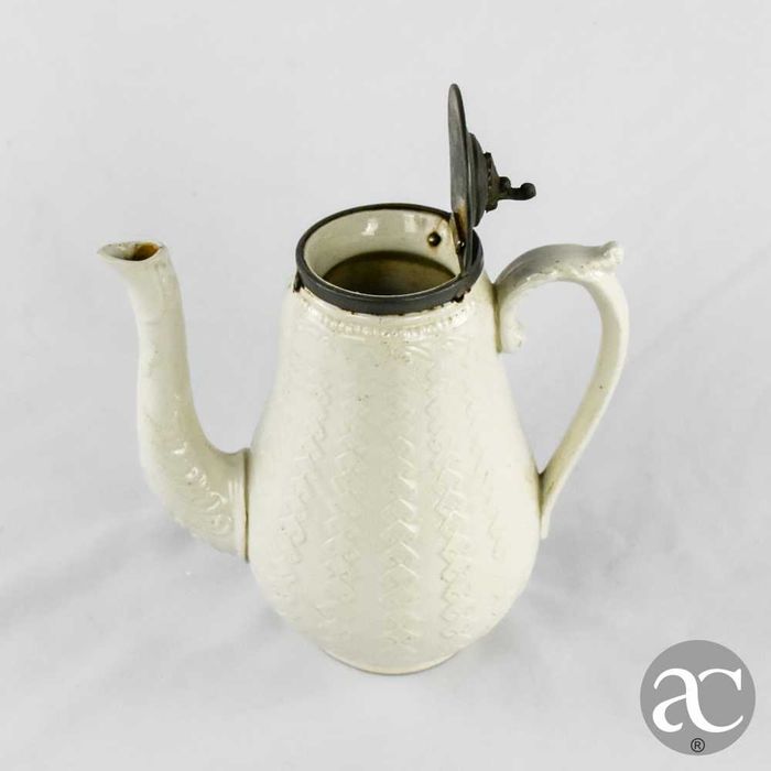Bule / Cafeteira Inglesa em cerâmica e metal, séc. XIX
