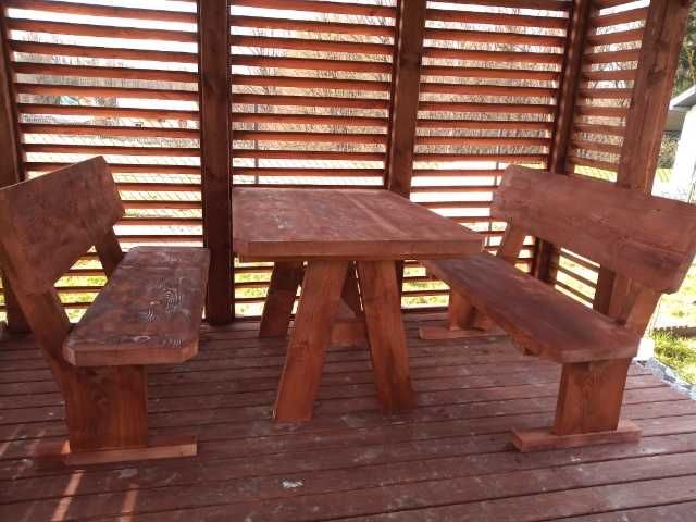 Meble ogrodowe drewniane góralskie biesiadne LITE DREWNO _