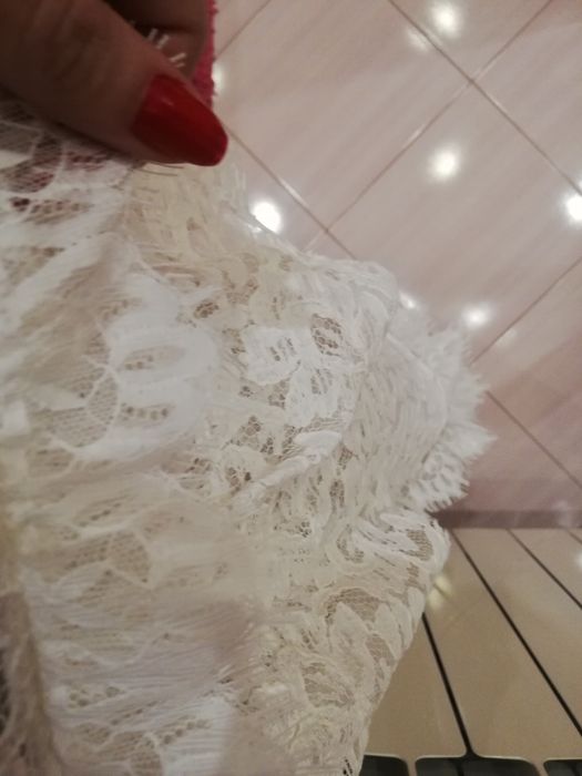 Nowa długa sukienka maxi 36 s biała suknia s/m hiszpanka koronkowa