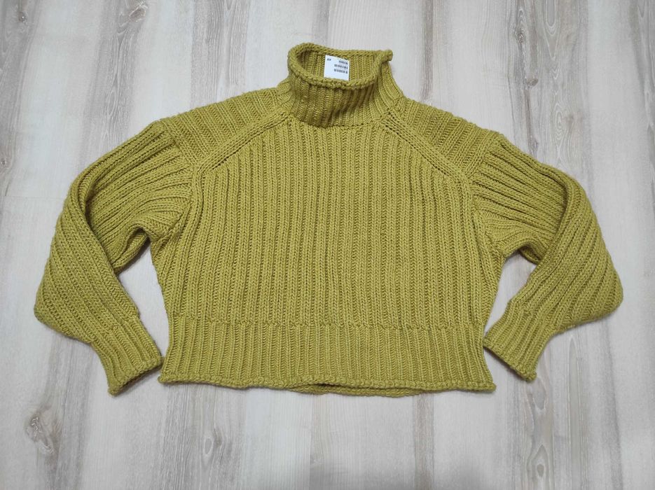 Теплий в'язаний светр oversize, светр тепла в'язка під горло H&M