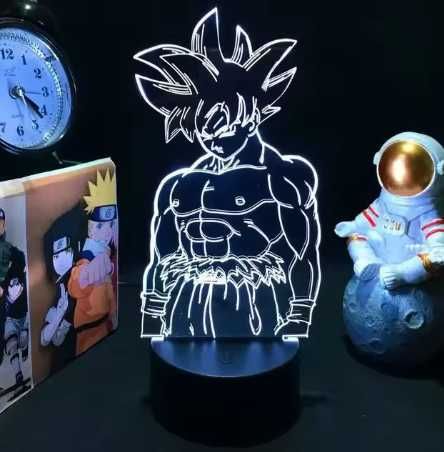 Candeeiro LED 3D Dragon Ball – Goku Super Saiyan