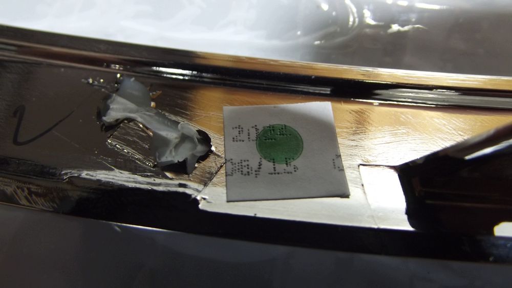 renault scenic iv listwa chrom zderzaka lewy przód 45727l