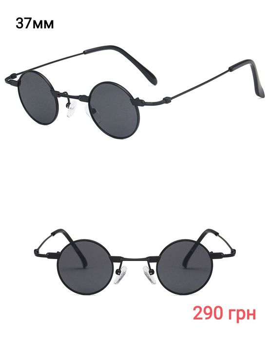 Очки черные круглые панк хиппи маленькие мужские подарок