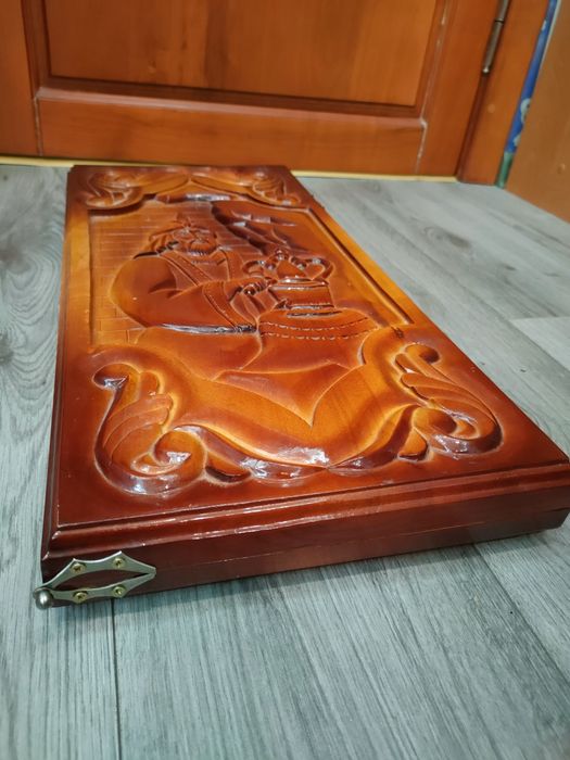 Игровой набор деревянные резные красивые нарды 60х56 см. Итк