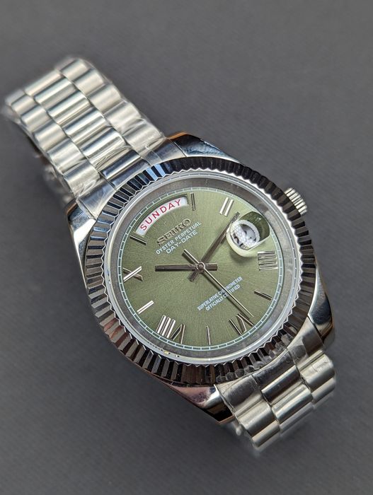 Seiko daydate mod 40mm zielona tarcza