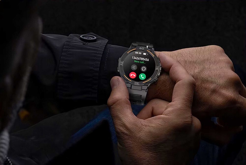 POLSKIE MENU Smartwatch męski wodoodporny pomiary rozmowy mikrofon EKG