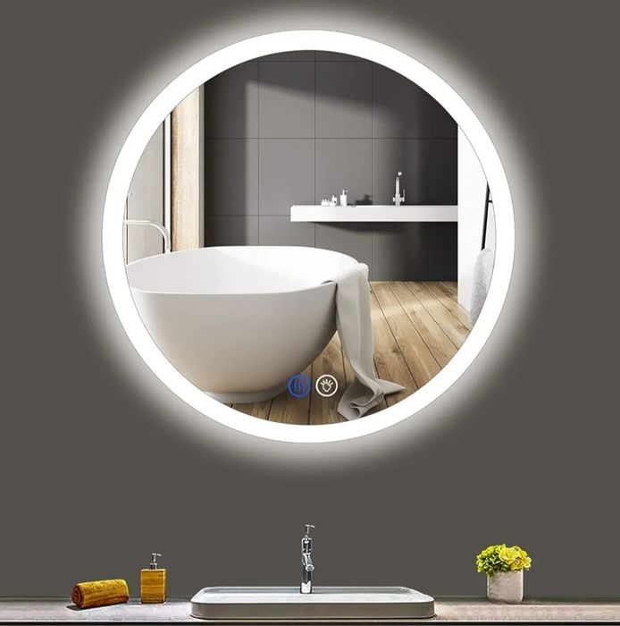 Habison Okrągłe lustro ścienne LED, 70cm