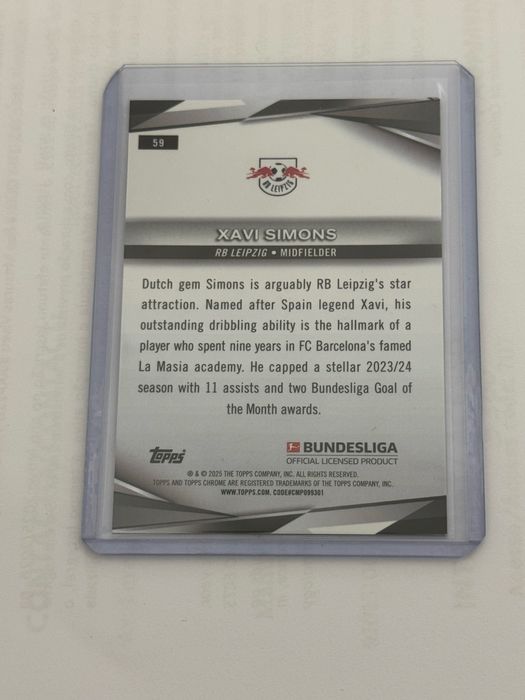 2024/2025 Topps Chrome Bundesliga Xavi Simons Green /175