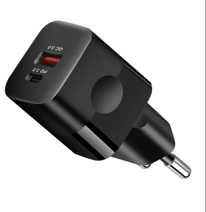 Зарядка GaN 20W USB+Type C PD компактная зарядное устройство блочек QC