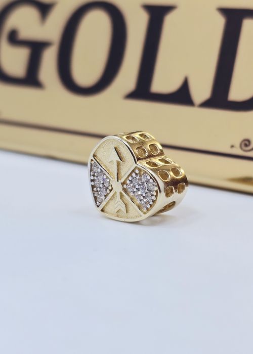 Złoty charms serce próba 585 14k