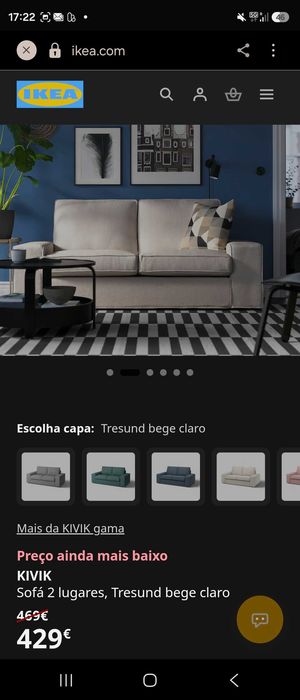 Sofa Kivik ikea tres  lugares