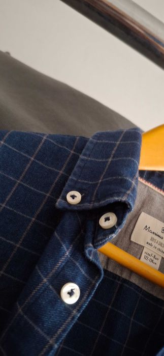 Camisa de rapaz xadrez azul