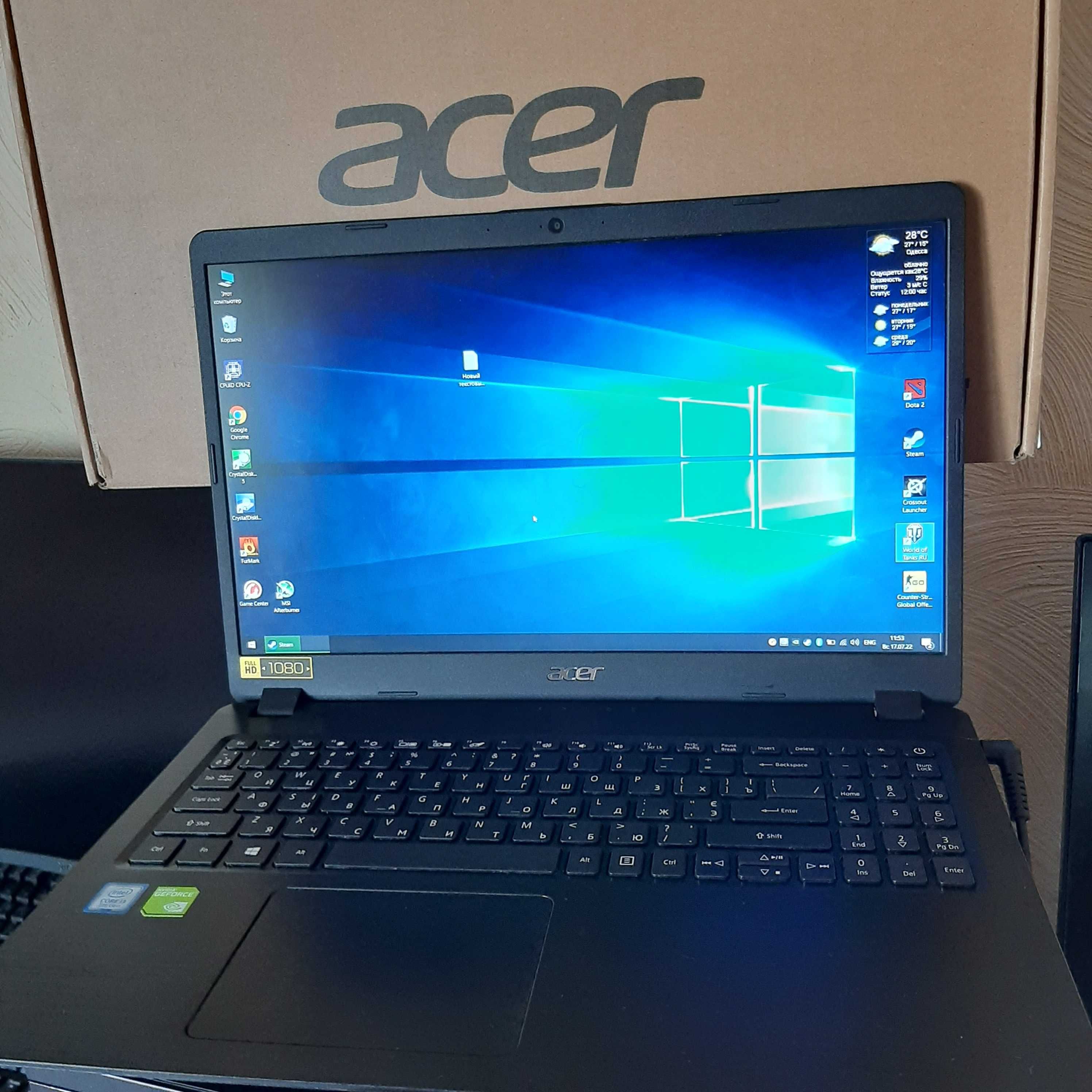 Ноутбук мощный игровой i5 8пок 8x3.9 8gb DDR4 MX 150 2gb DDR5 Acer i5 ...