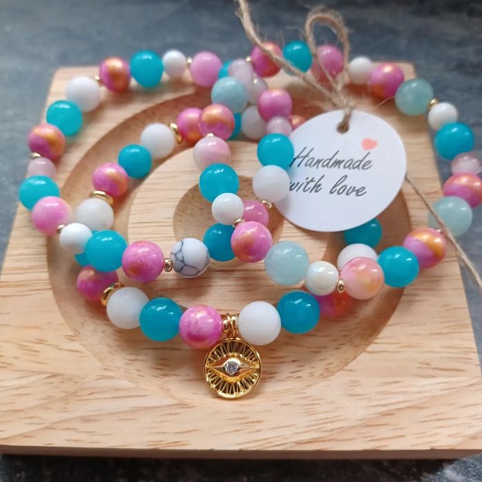 Bransoletki 3w1 z kamienia naturalny Handmade