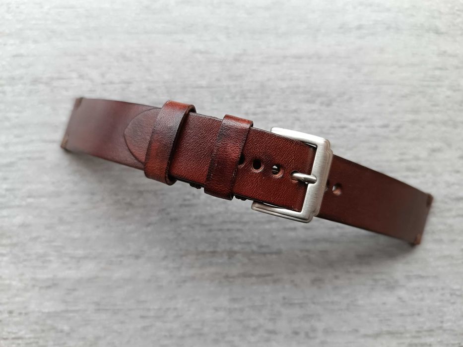 Mahoniowy skórzany pasek zegarka 19/18 mm