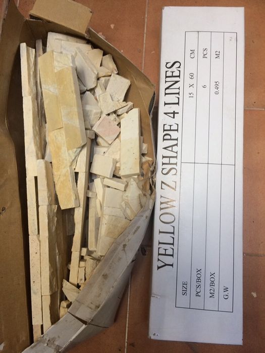 Pedra amarela para forrar