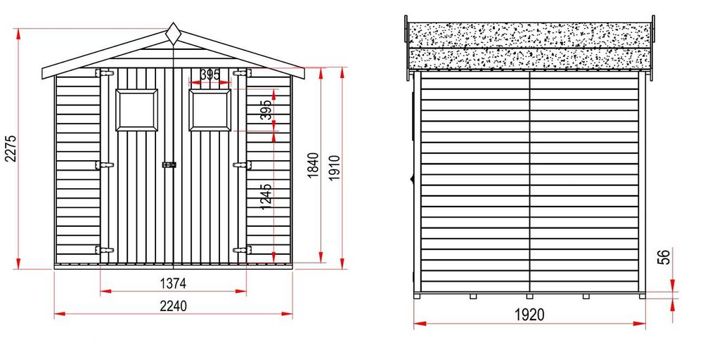 OD RĘKI, KURIER W CENIE POBRANIE domek panelowy narzędziowy świerk 2,2x1,9 2x2 podłoga składzik altana pergola , nie sosna, mały