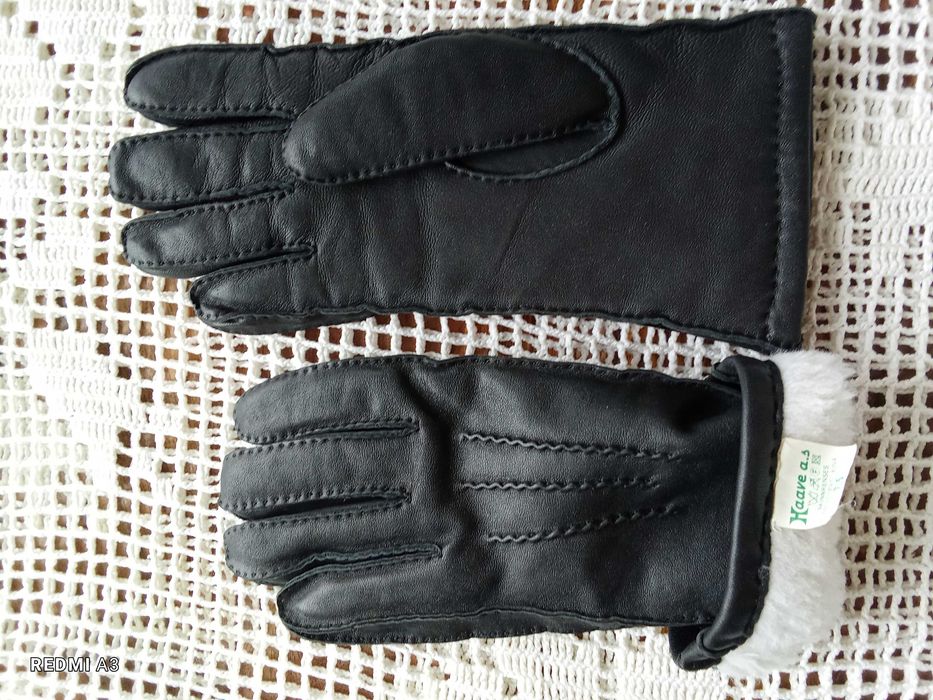 Rękawiczki, rękawice, męskie, czarne, skórzane, skóra naturalna