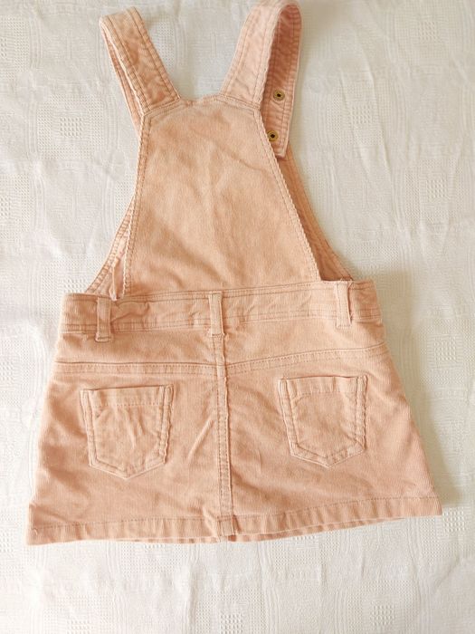 Saia jardineira rosa damasco