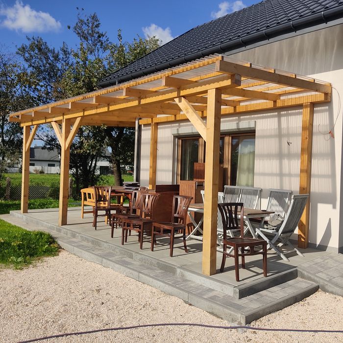 Wiata altanka pergola plac zabaw drewno aluminium