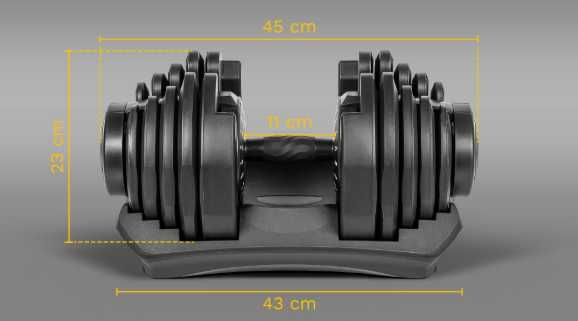 Чавунні гантелі Rebel Active 40 кг, регульовані / регулируемые гантели