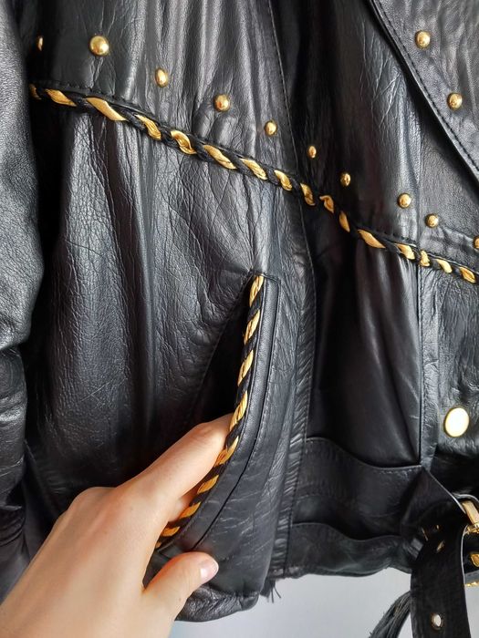 Skórzana czarna kurtka ramoneska skóra vintage