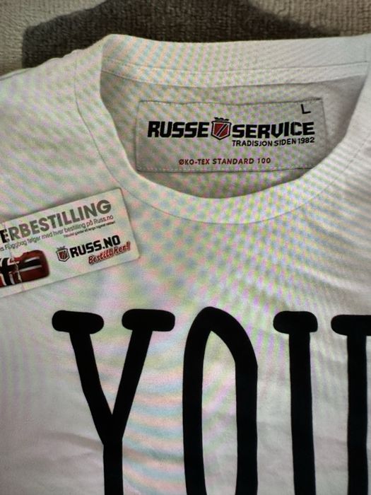 Koszulka biała t-shirt biały napisy Russe Service RusseService L