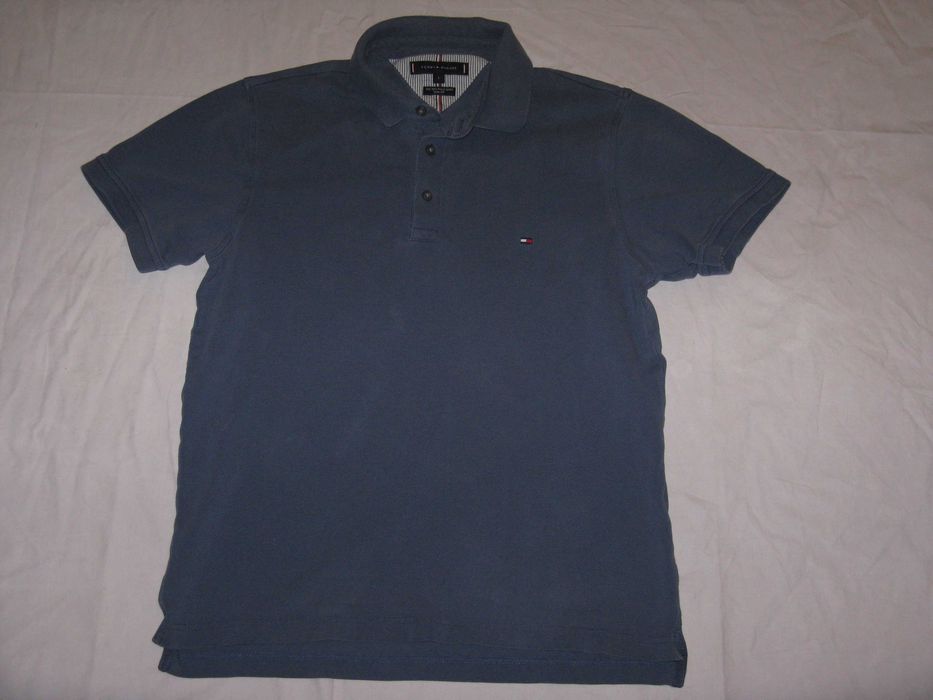 koszulka polo granatowa Tommy Hilfiger haft M L bawełna slim