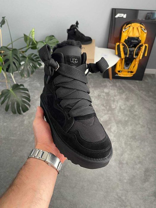 Уггі UGG Lowmel High Sneaker Black premium угги повністю натуральні